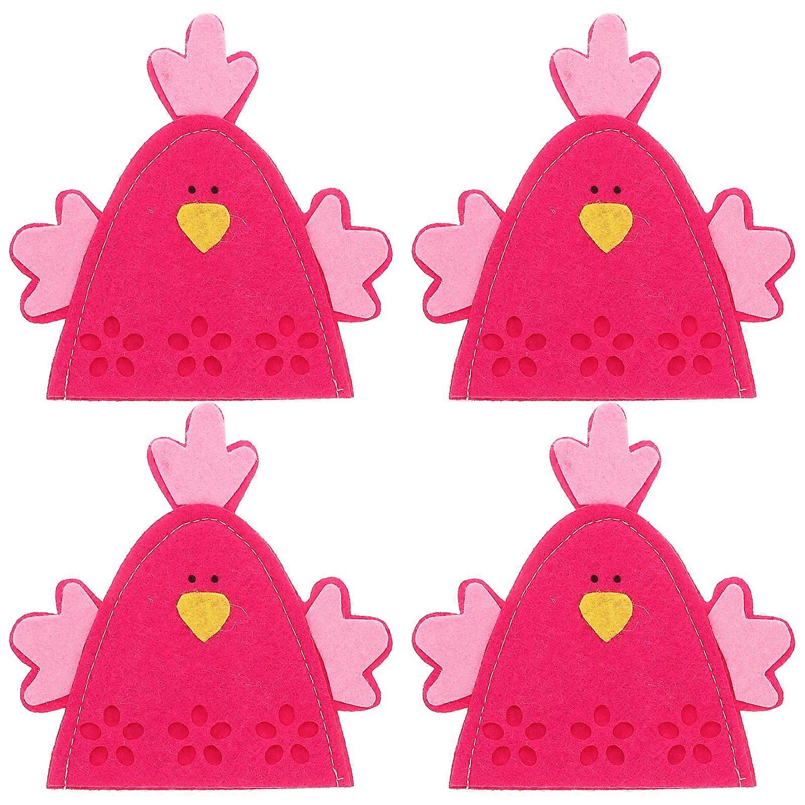 Rosy Decorative Easter Chick Shaped Egg Covers for Easter Party 4Pcs