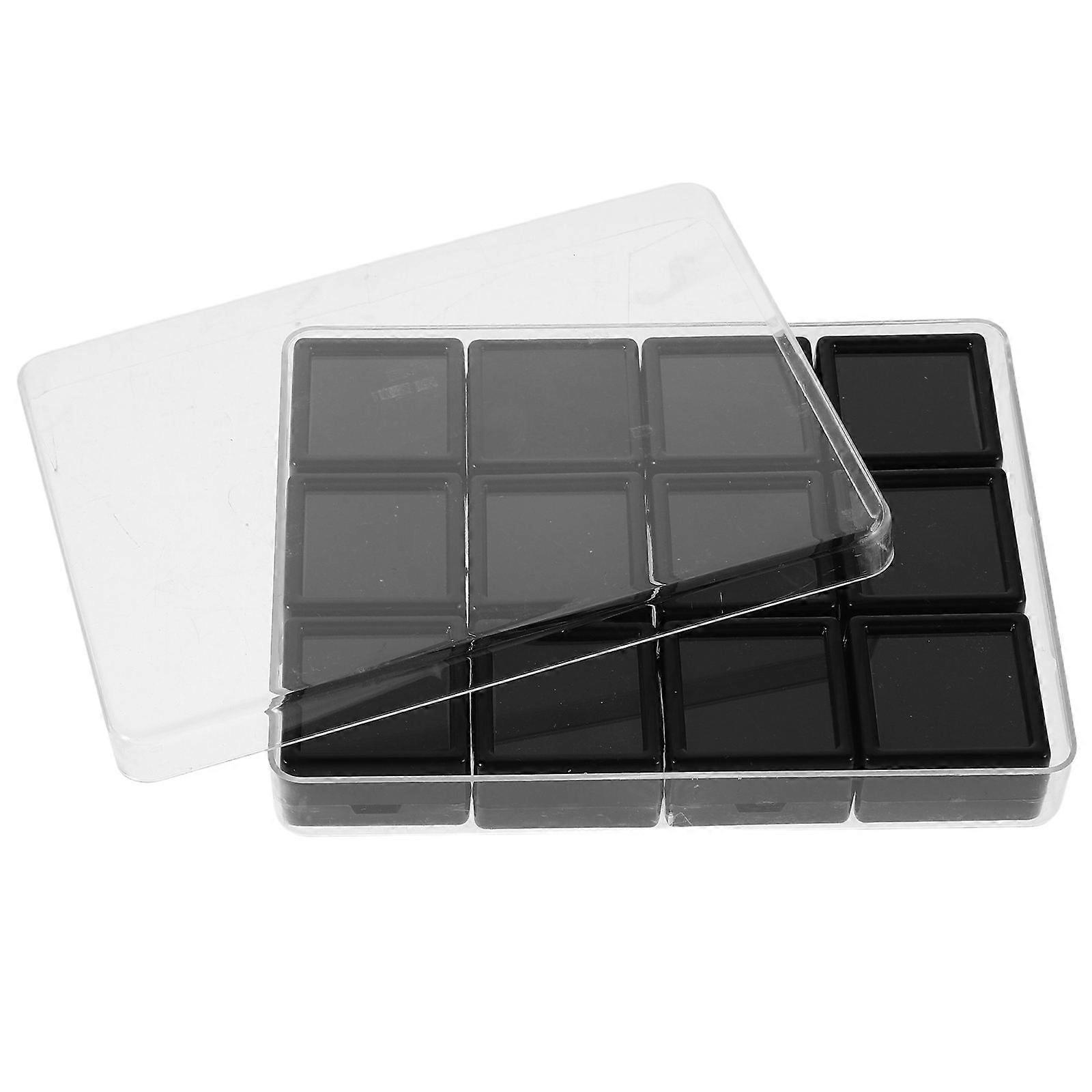 Gems Display Case for Crystal Storage Organizer with 12 Grid Compartments