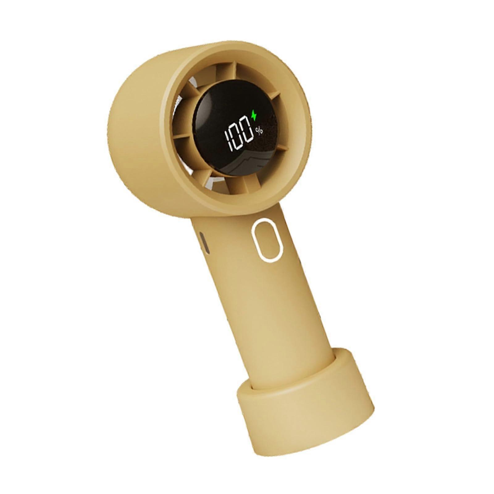 Portable Handheld Fan USB Rechargeable Foldable with Digital Display for Camping and Office Use