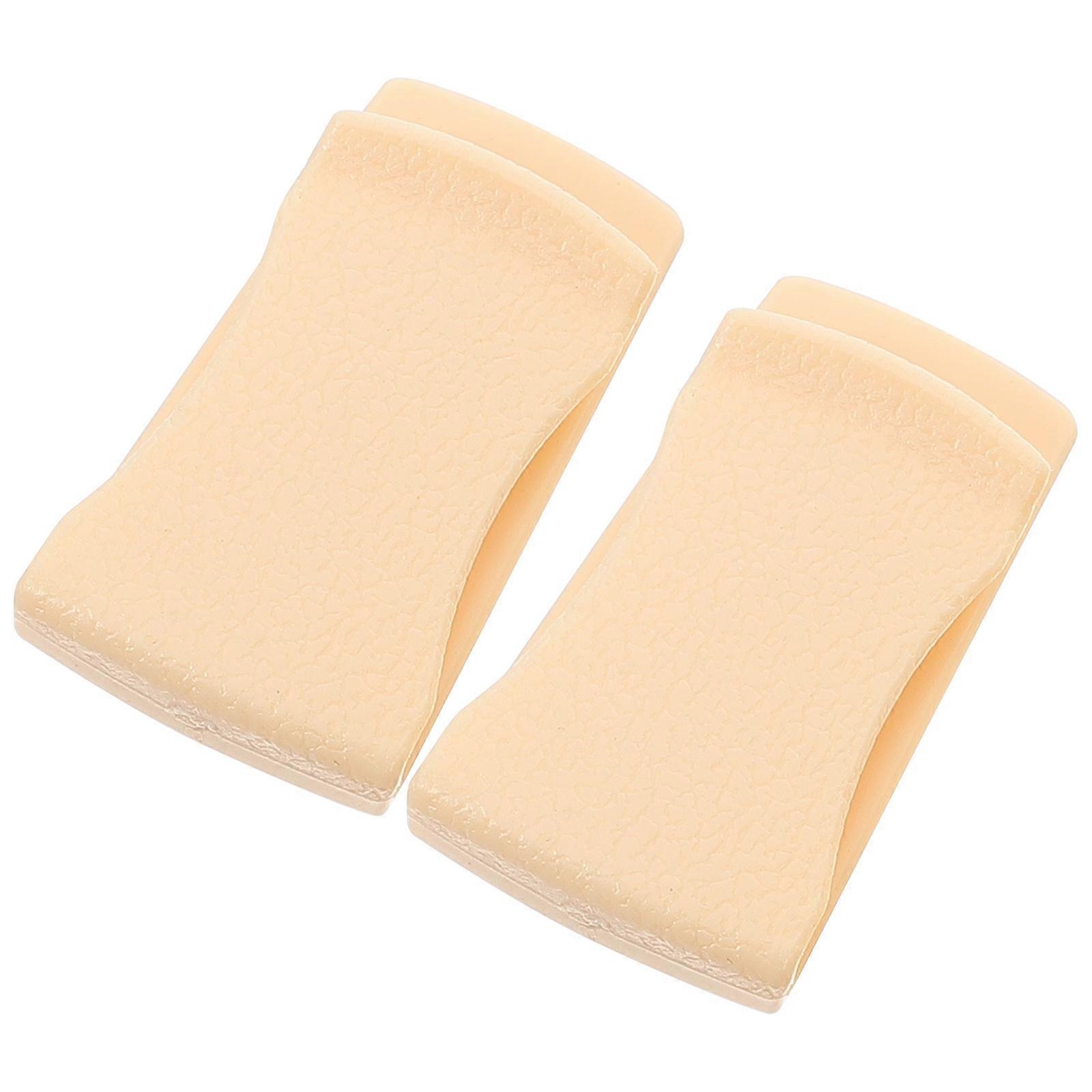 Multifunctional Car Hooks Card Clip Holder for Decor 1Pair Beige Plastic