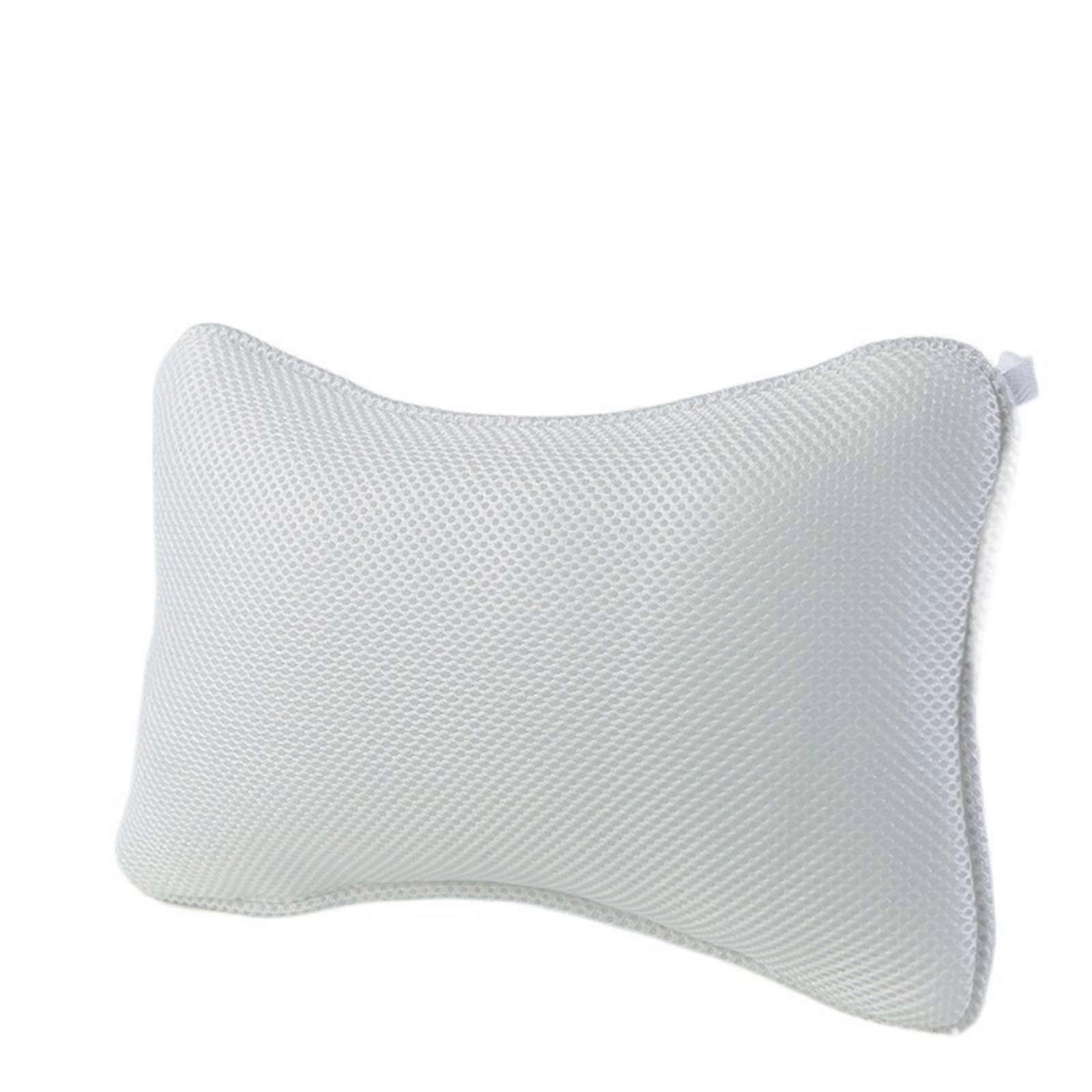 Bath Pillow with Suction Cups, Ergonomic Neck and Back Support, Quick Dry Mesh for Bathtub