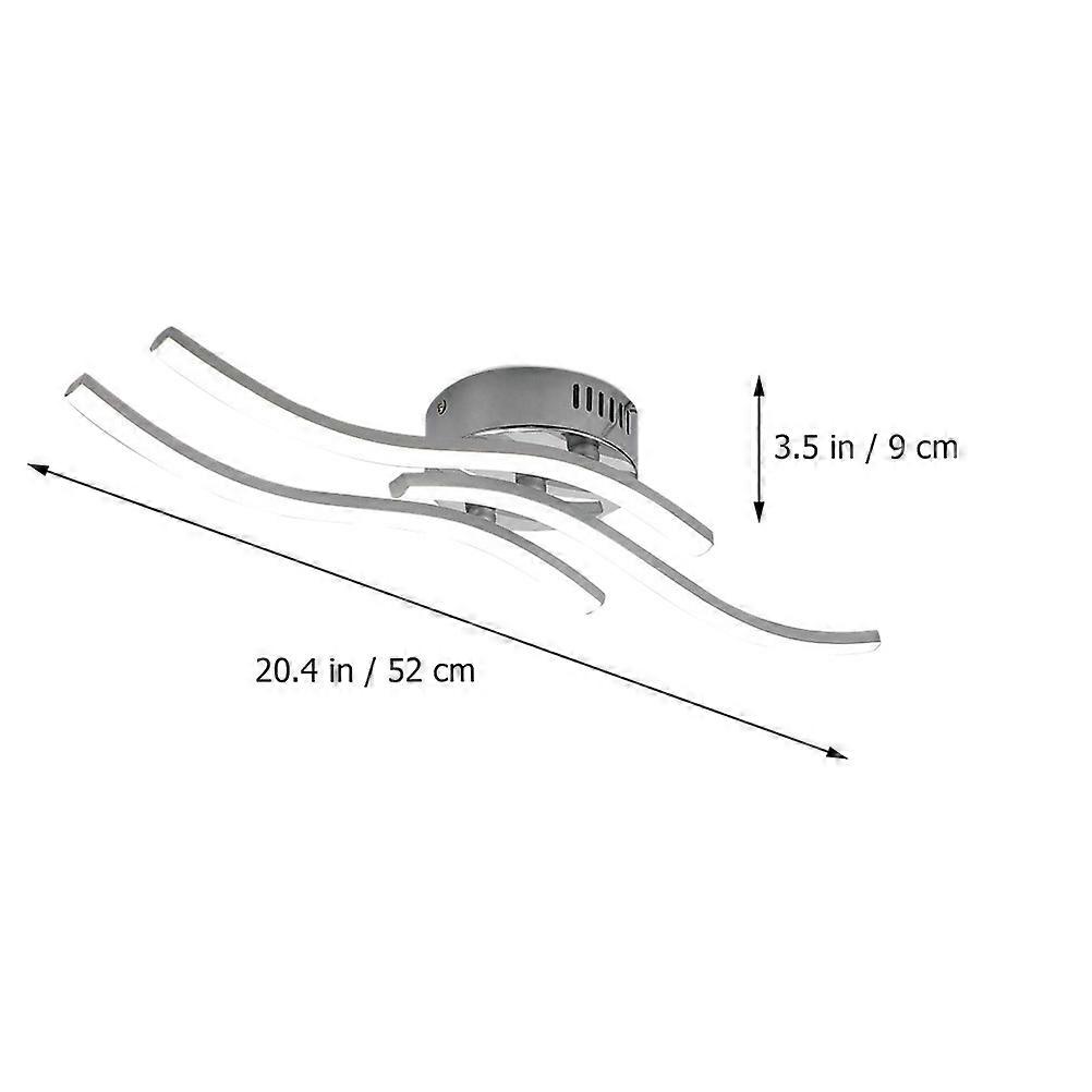 Wave Ceiling Lamp Triple Line No Flashing Silver Ceiling Light Fixture