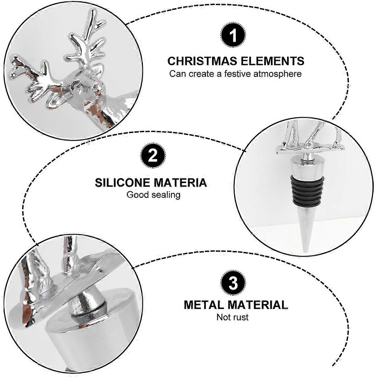Silver Elk Design for Sealing 1Pcs Christmas Plug