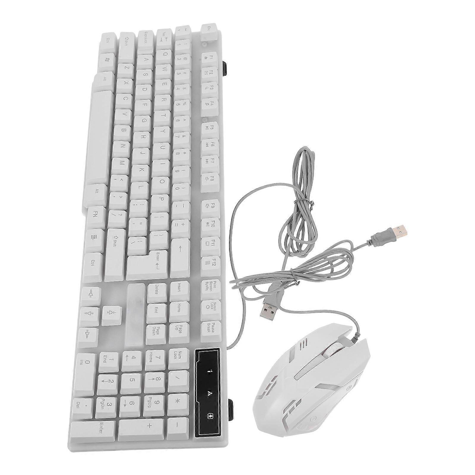 USB Keyboard Wired Gaming Keyboard for Computer Use White 3Pcs Pack