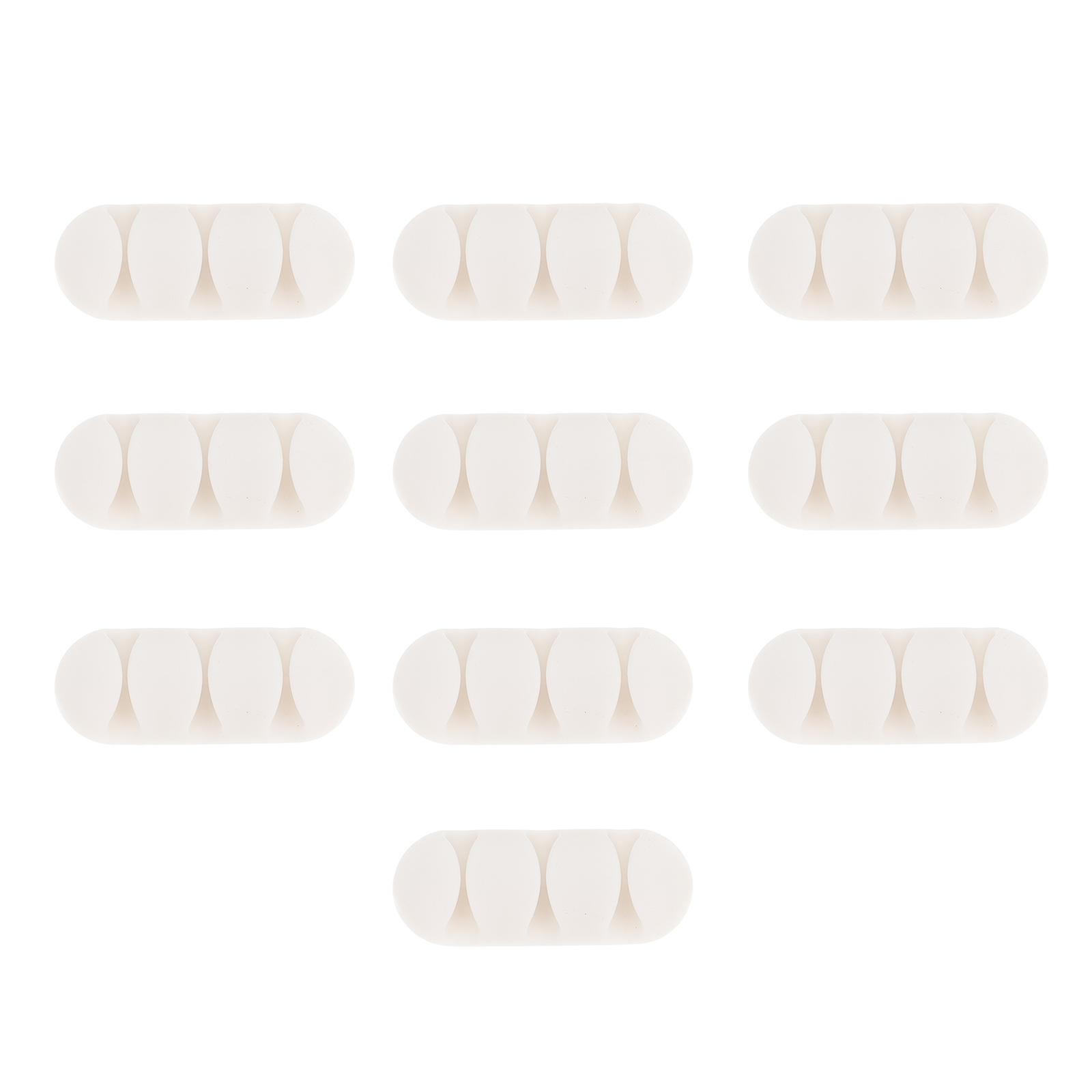 Cable Holder Wire Organizer for Cable Management 10Pcs White Tpr Clips