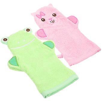 Cartoon Bath Gloves Shower Mitts for Bath 2Pcs Kids Exfoliating Scrubbing Mitts