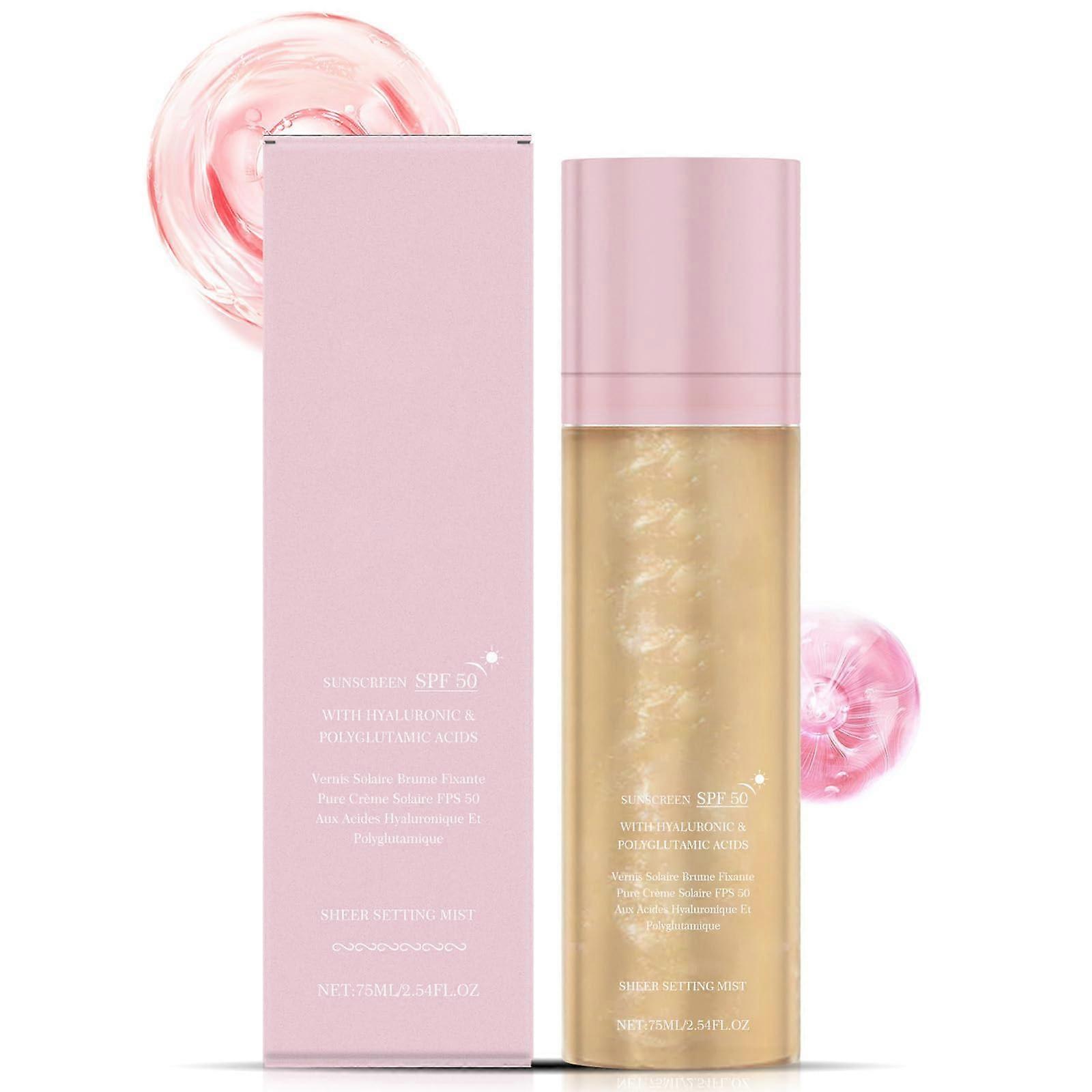 SPF 50 Setting Spray BroadSpectrum Sunscreen Mist for Face and Body, Makeup Lock & Protect, 2pcs