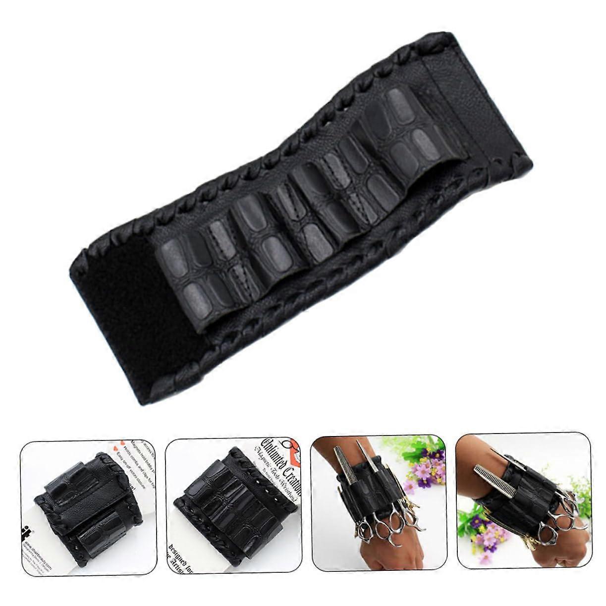 Hairdressing Scissor Pouch with Adjustable Wrist Strap Hands Barber Tool Holder Secure Closure