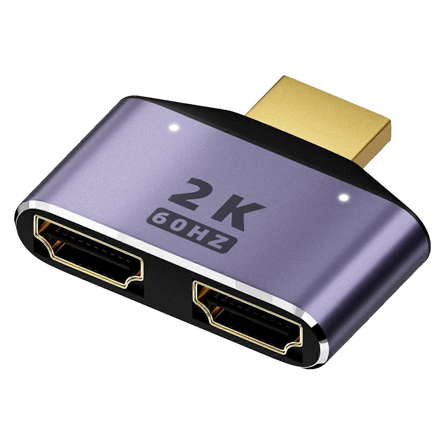 -Compatible 1 in 2 Out Splitter Adapter with LED Light