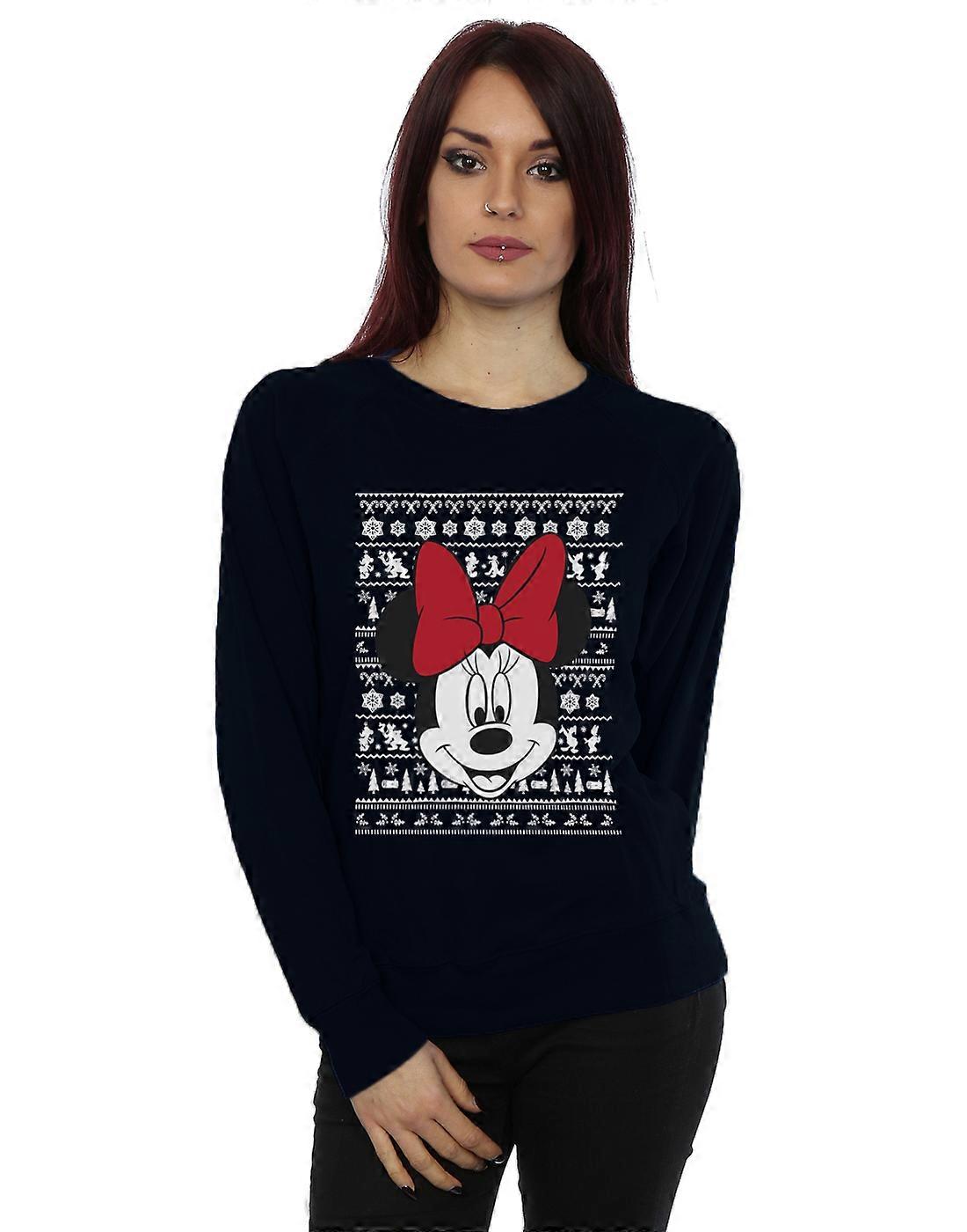 Disney Women's Mickey Mouse Christmas Head Sweatshirt