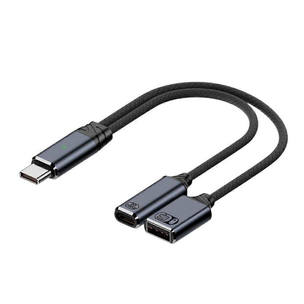 USB C OTG Adapter with Audio Support, Fast Charging and Data Cable for Phone Tablet Laptop Grey