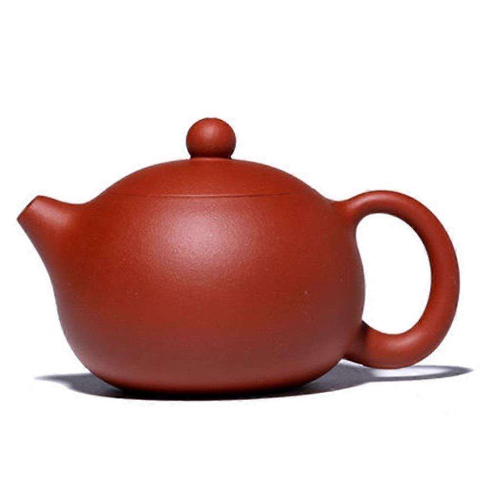 Small Ceramic Teapot 100ml Red with Ergonomic Large Handle for Loose Leaf Tea