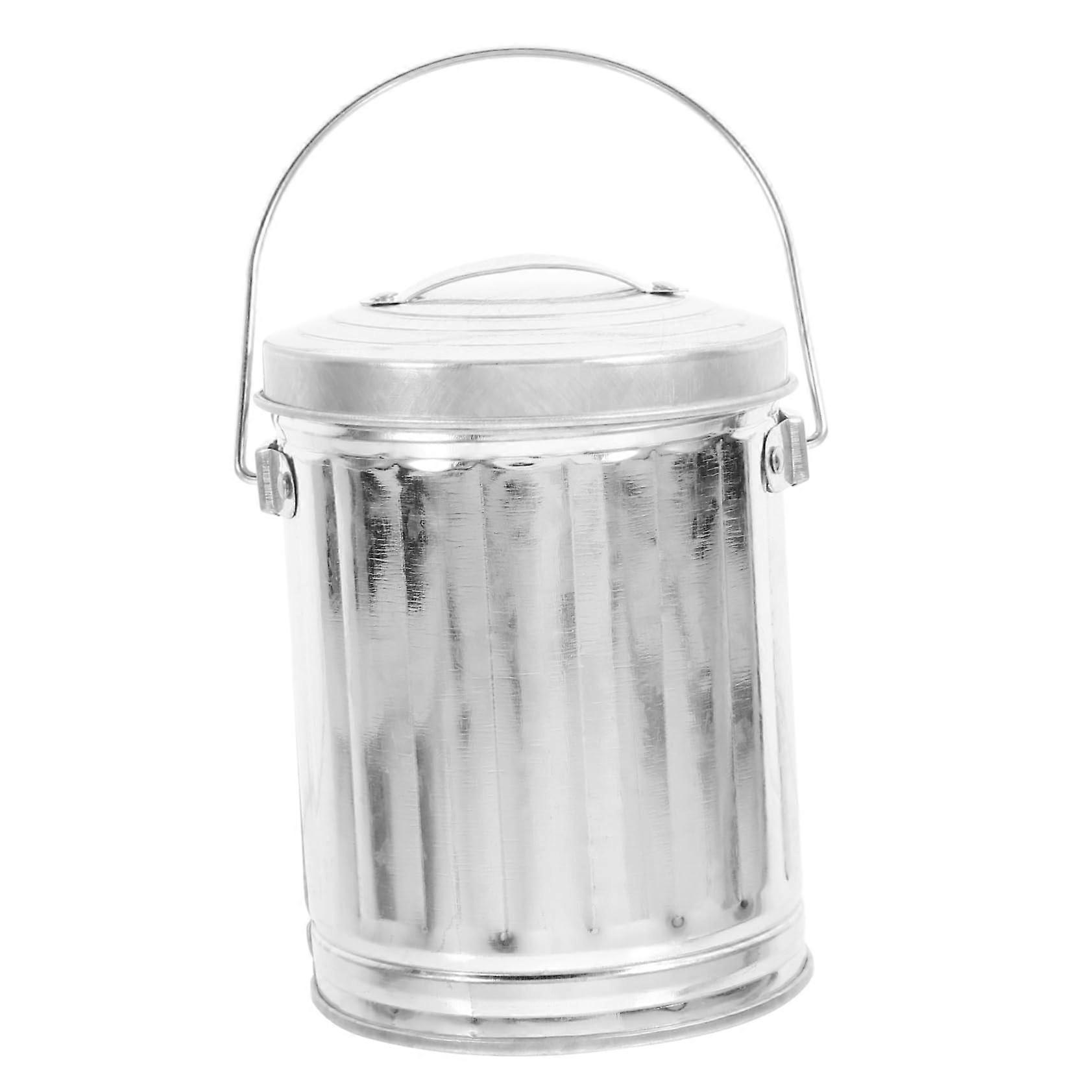 Mini Trash Can with Handle Compact Desktop Waste Bin for Office Home Kitchen Easy Clean