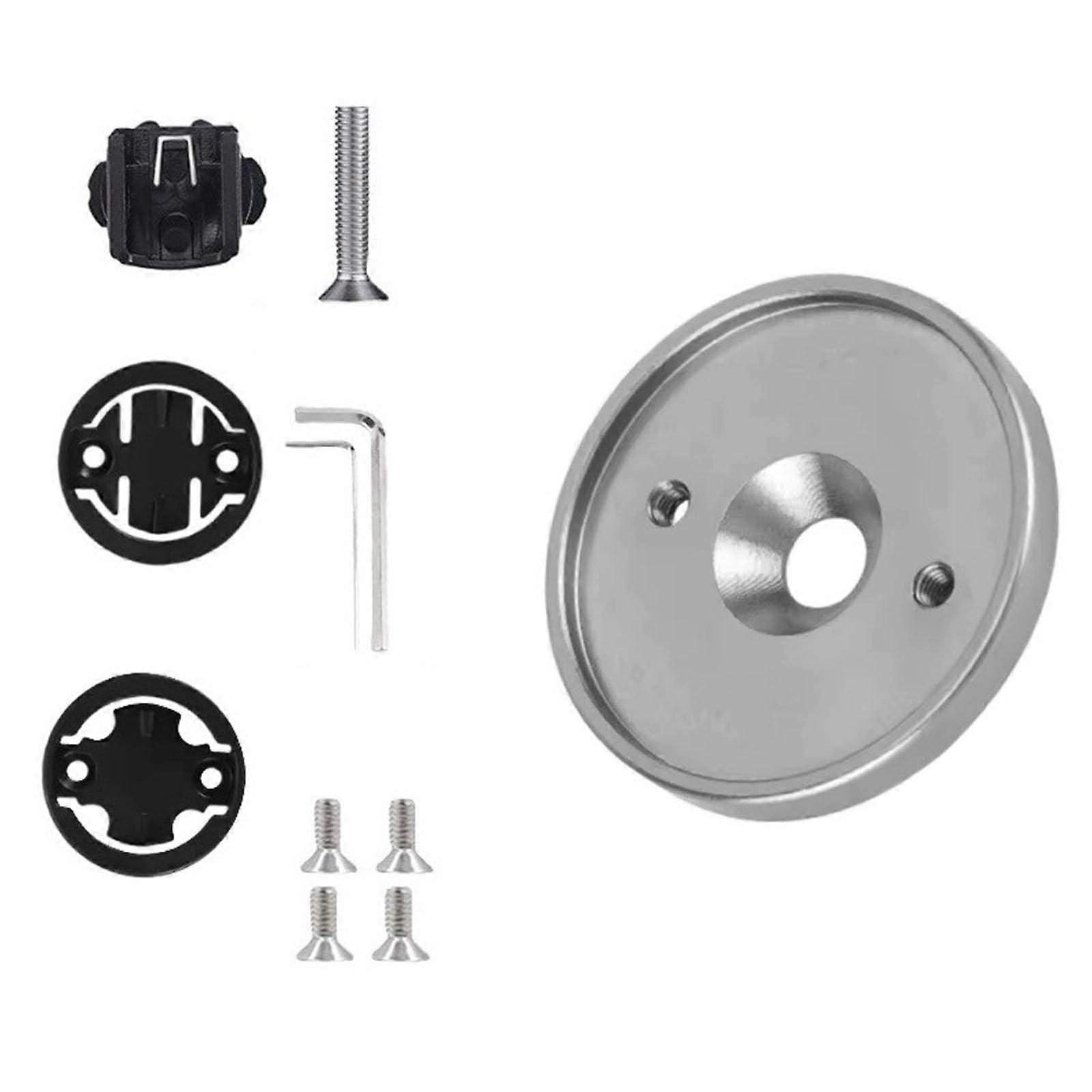 Bike Computer Mount Silver Shockproof Lightweight Bicycle Stem Cap Holder Universal Fit