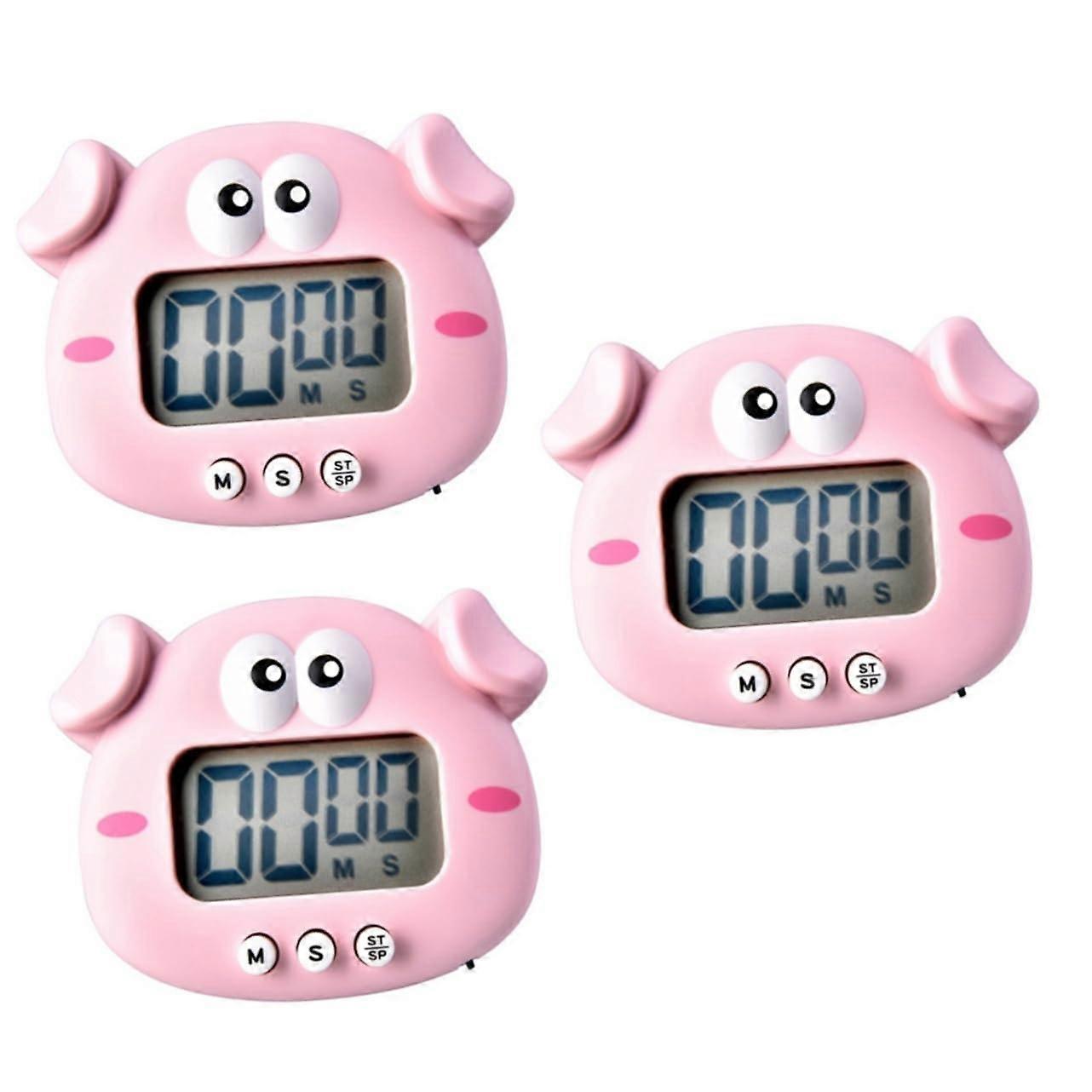 Kitchen Timer Cartoon Pig Digital Cooking Countdown Alarm Battery Operated Cute Baking Timer
