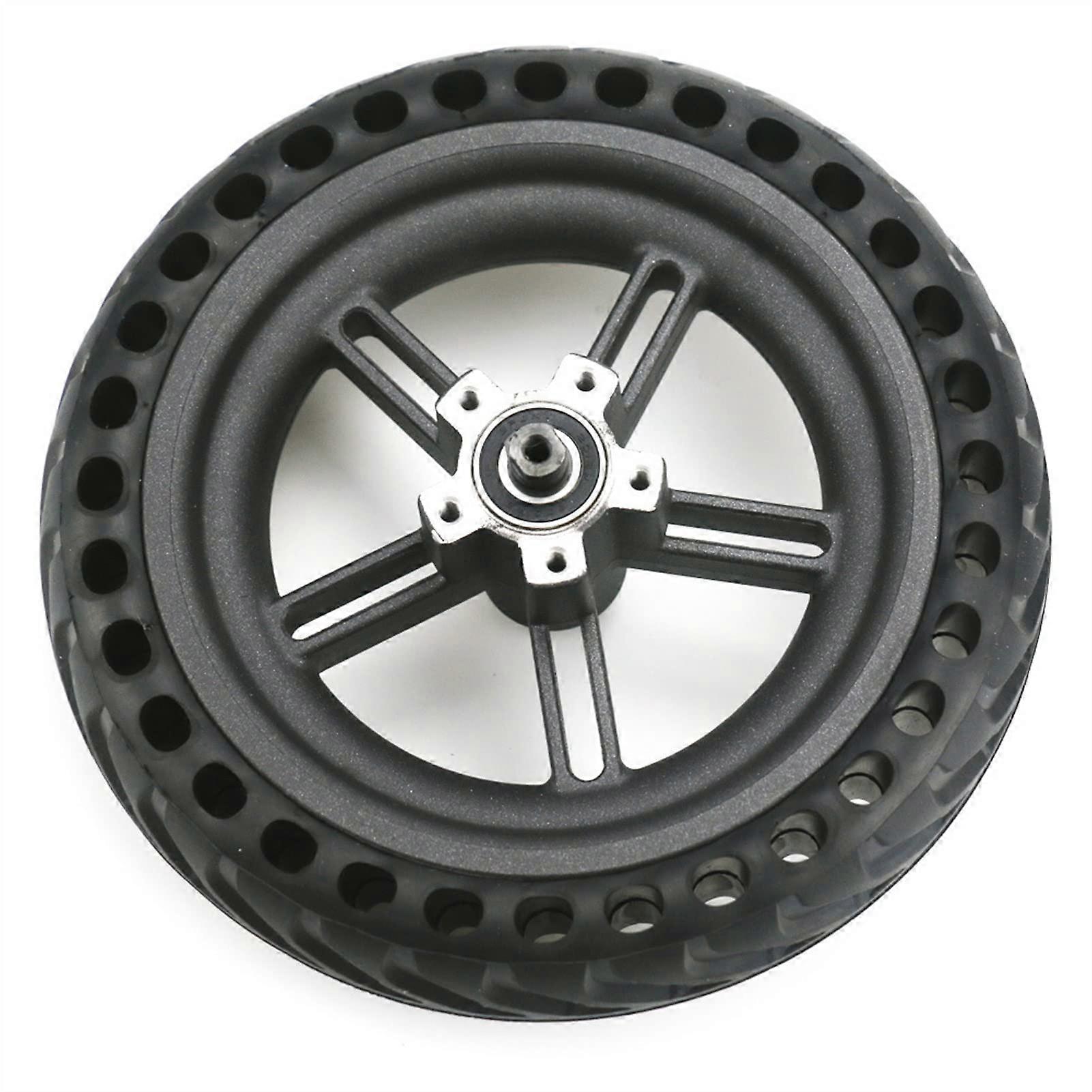 Solid Scooter Tire and Electric Scooter Wheel Hub Set with Honeycomb Shock Absorption
