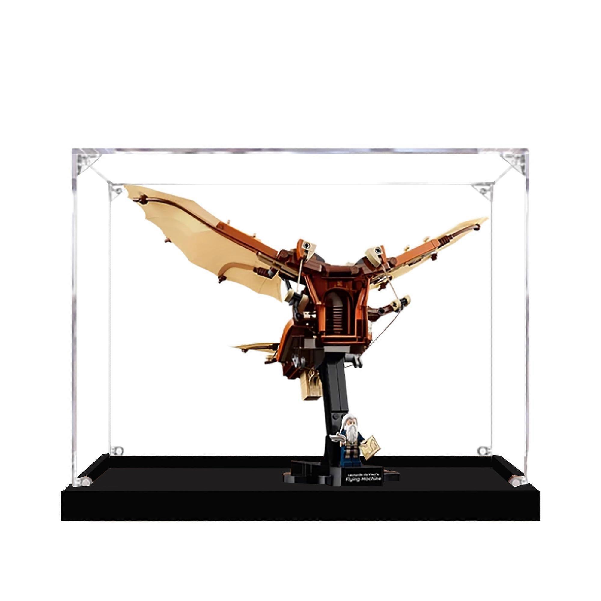 Acrylic Display Case for  10363 Aircraft, Transparent 3mm Dustproof Box with Black Base, Tool Assembly