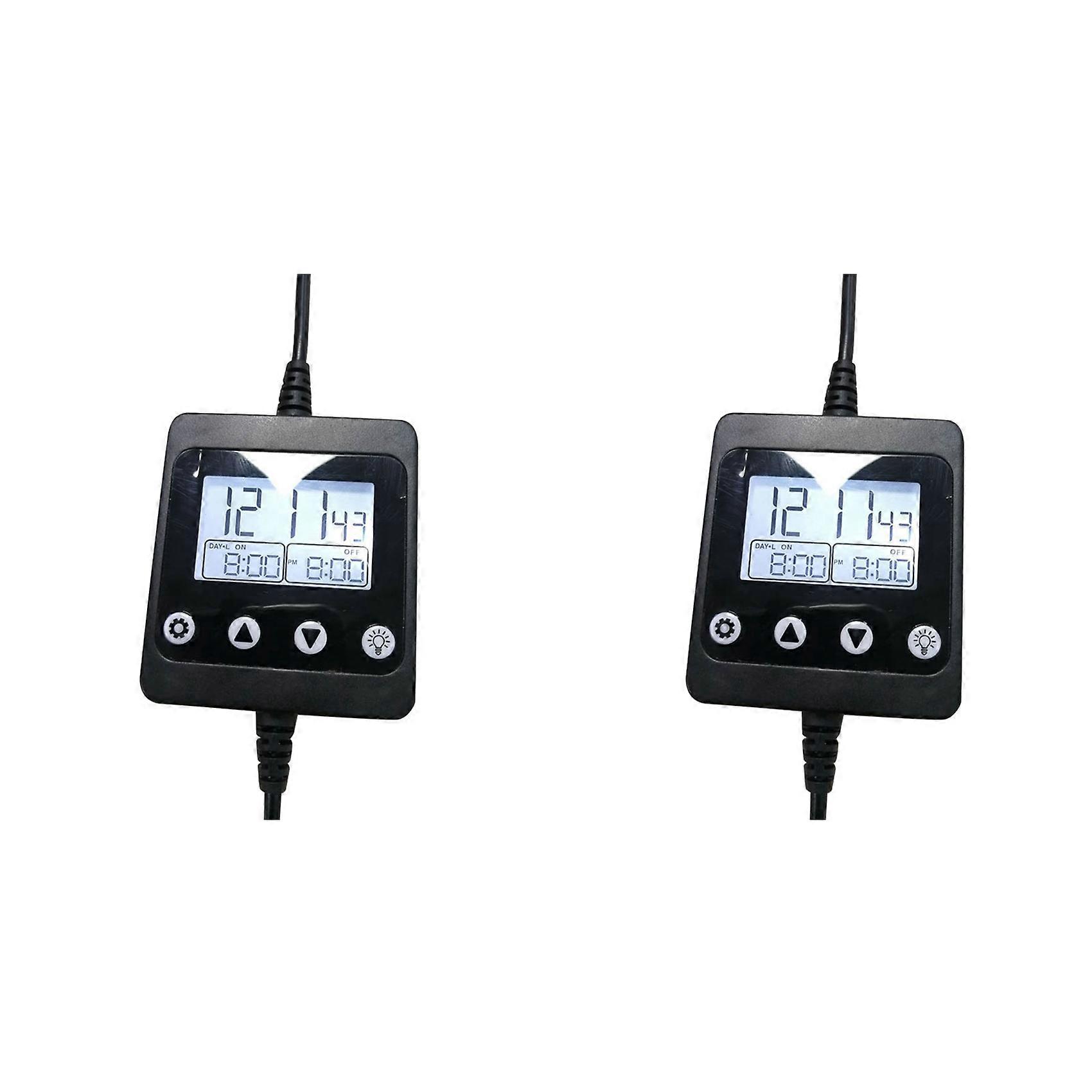 2X Aquarium LED Light Controller Dimmer Modulator with LCD Display for Fish Tank Intelligent Timing Dimming System