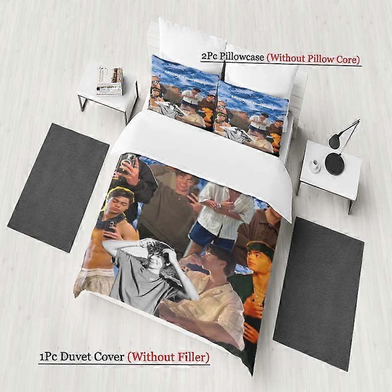 Malachi Barton Expression Collage Style Pattern Three-Piece Set Soft And Comfortable Bedding Set