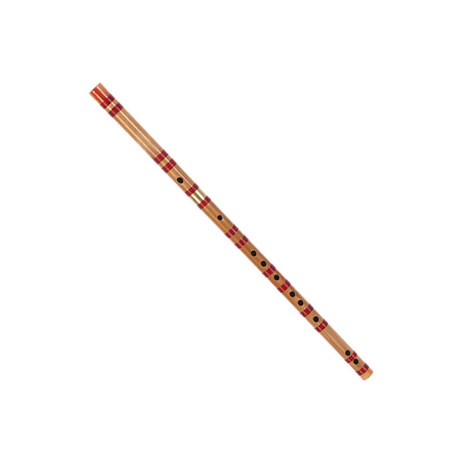 Bamboo Flute for Beginners G Key Easy Learning Lightweight Build with Gold Wire Storage Bag
