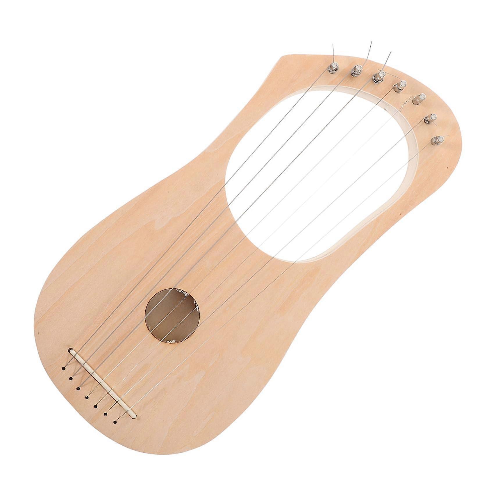 Lyre Harp Kit Solid Wood Acoustic with Strings and Tuning Tools for Beginners Home Decor