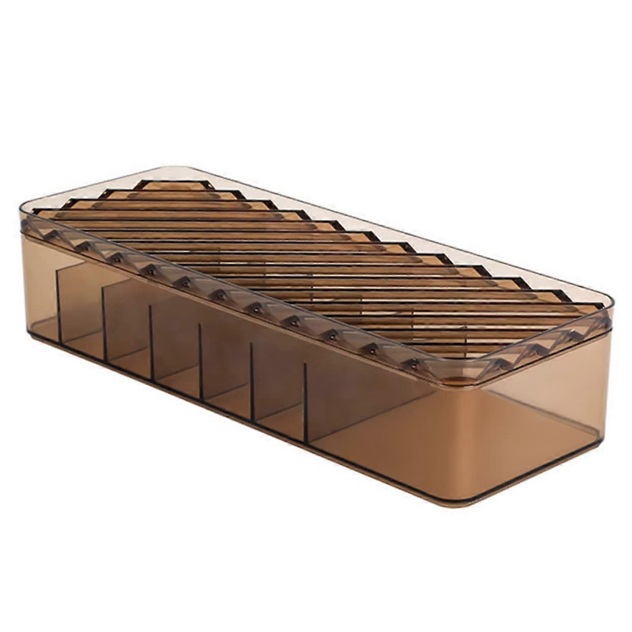 Cable Management Box with 7 Slots Dustproof Electronics Organizer for Tangle Cord Storage