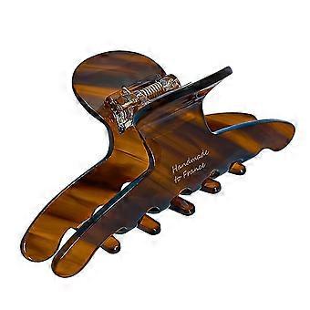 Small Acetate Hair Claw Clip for Women, Caramel Amber, NonSlip Grip, Elegant Daily Hair Accessory