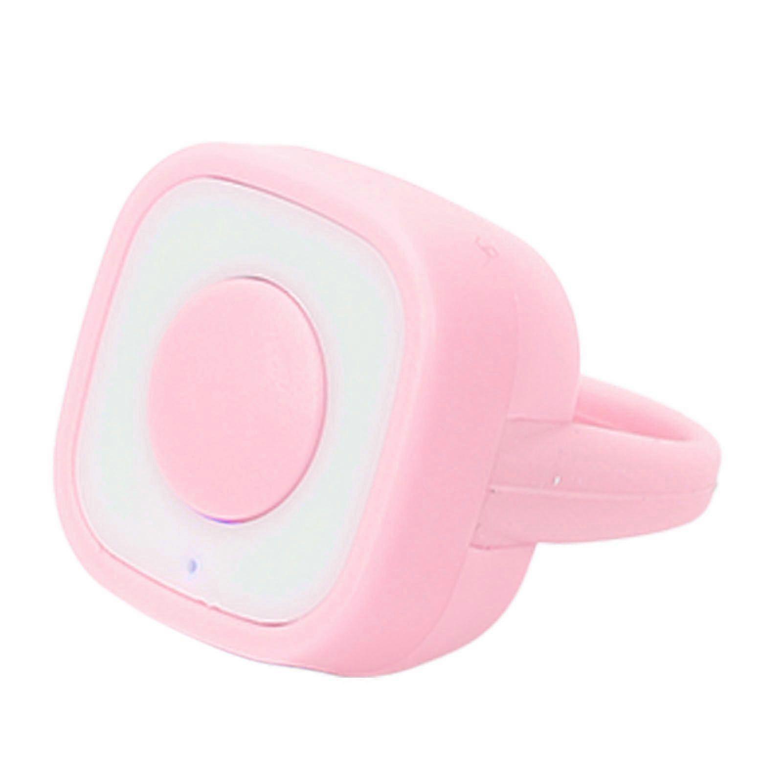 Ring Remote Control Rechargeable Fingertip Bluetooth Button Clicker Compatible With Camera Shutter Selfie Button Pink