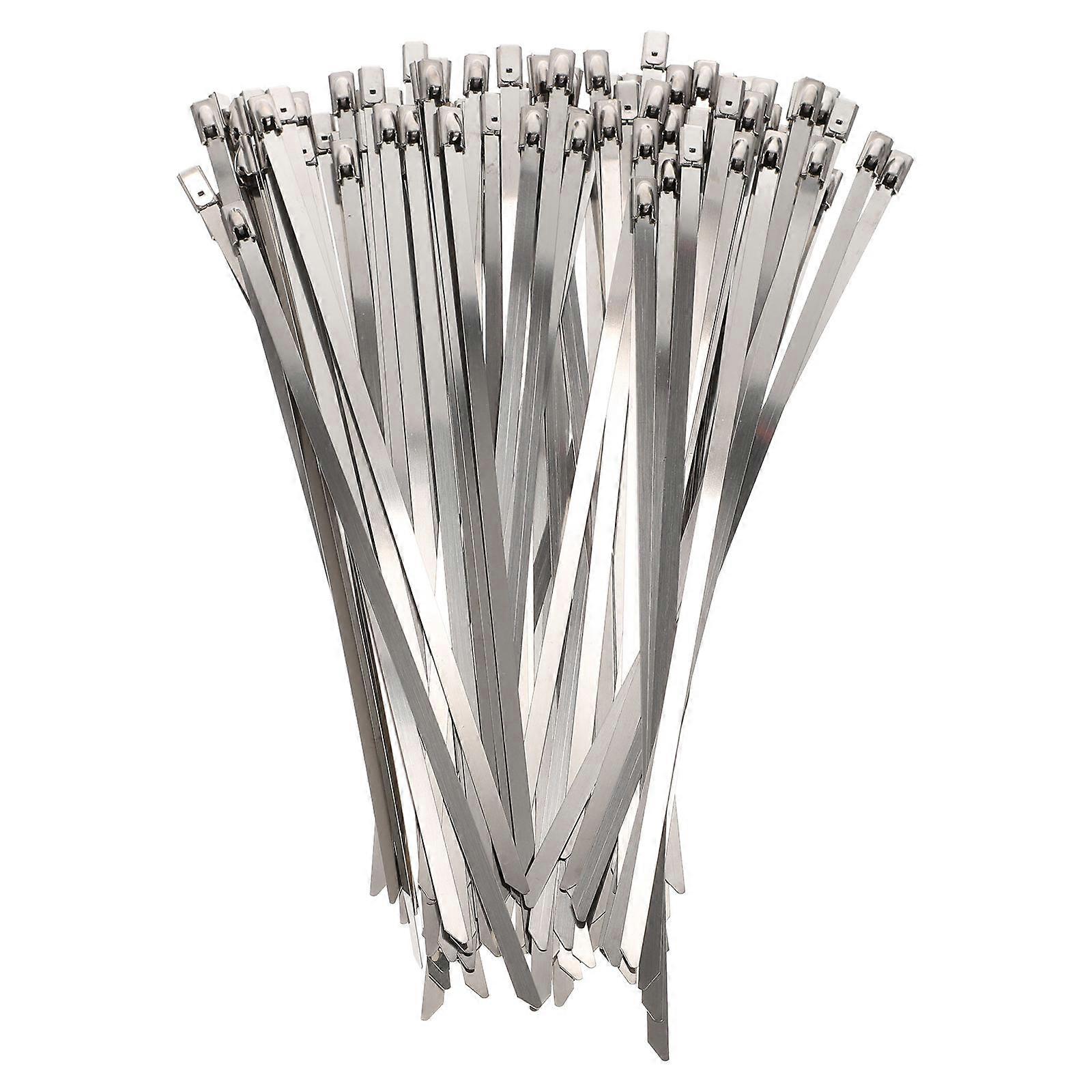 Assorted Color Stainless Steel Self-Locking Cable Ties 100Pcs