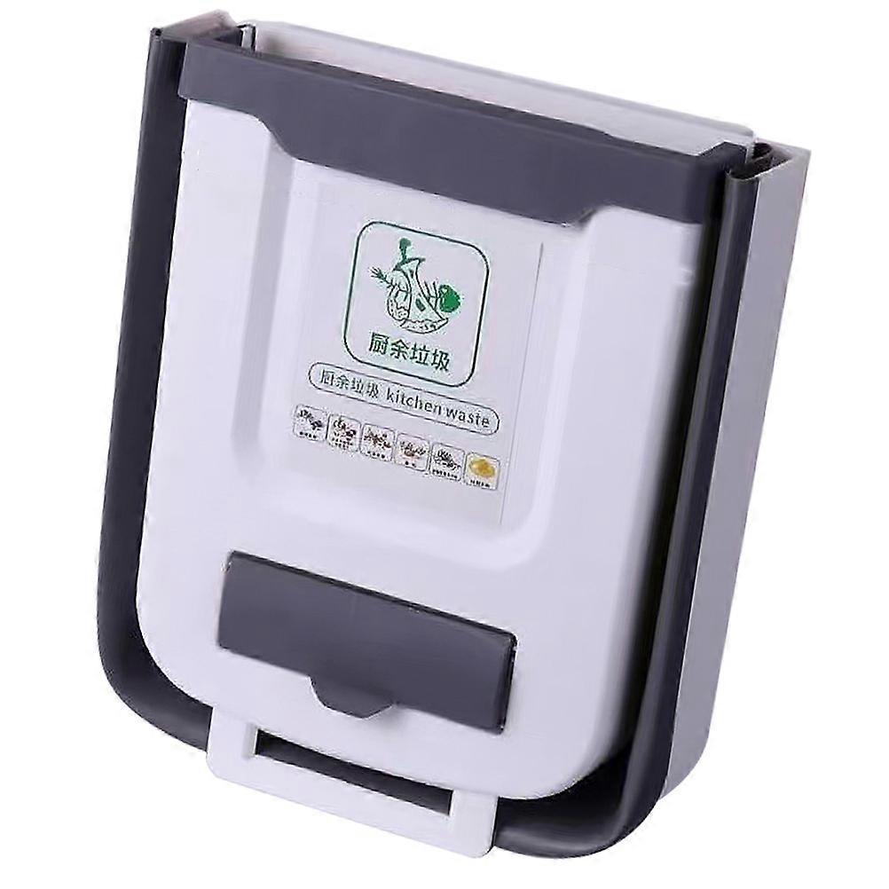 Foldable Wall-Mounted Compost Bin for Kitchen Hanging Trash Can 10L
