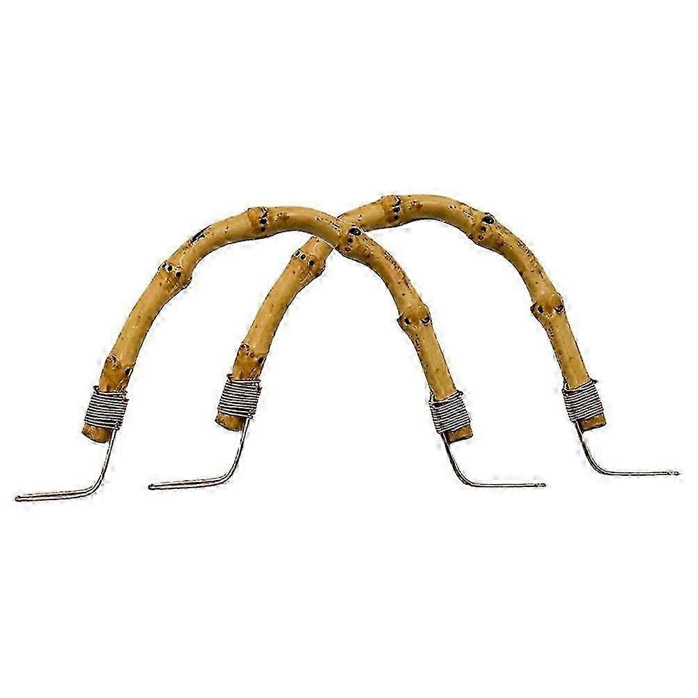 Beige Bamboo Teapot Handle Replacement for Kitchen Use with 2Pcs Set
