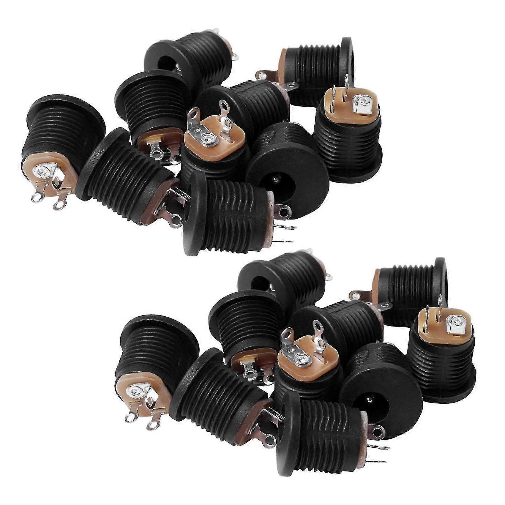 20 Pcs Panel Mount 17.9x13.8mm Power Jack DC Socket TJ