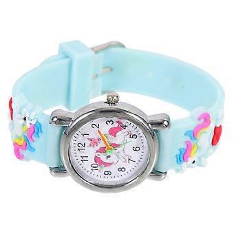 Unicorn Analog Watch for Kids, Silicone Strap, Cute Cartoon Design, Learn to Tell Time, Birthday Gift