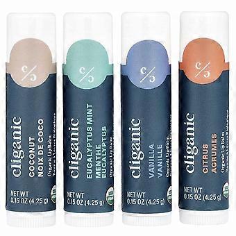 Cliganic, Organic Lip Balm Set, Sweet Bliss, 4 Pack, 0.15 oz (4.25 g) Each, 3-Pack