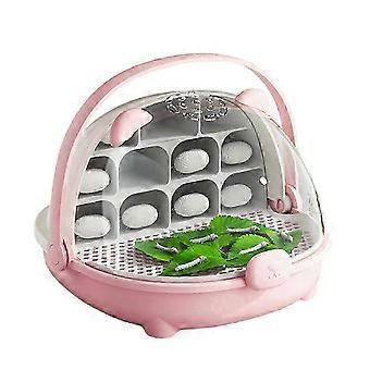 Breathable Silkworm Growth Chamber Clear Breeding Box Easy Carry With Handle For Convenient Transport Safe Habitat Cag-Good