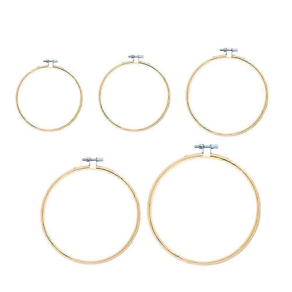 DIY Embroidery Hoops Bamboo Ring for Needlework Projects 5Pcs Set