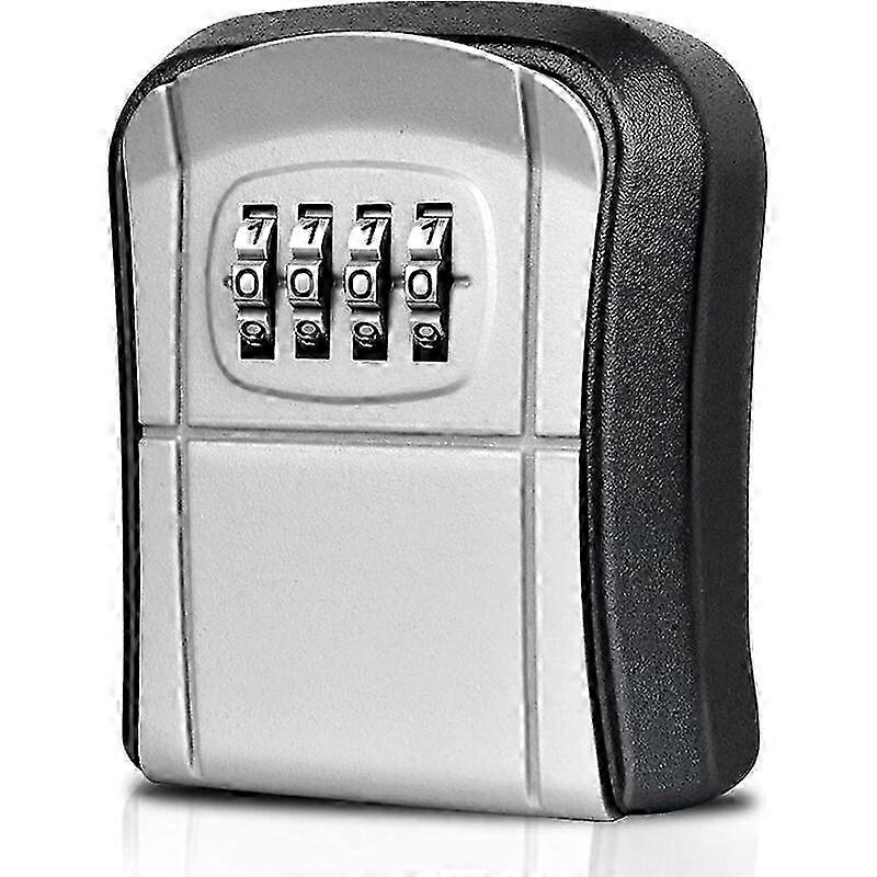 Wall-Mounted Security Key Box Mini Secure Outdoor Key Box with 4-Digit Code Resettable Waterproof Key Case