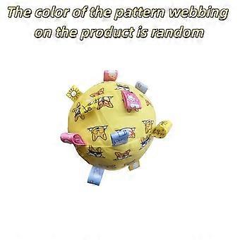 Interactieve geluidsbal voor honden, duurzame polyester bal met dierenprints, werkt zonder batterijen, geschikt voor alle rassen om buiten mee te spelen en te trainen.