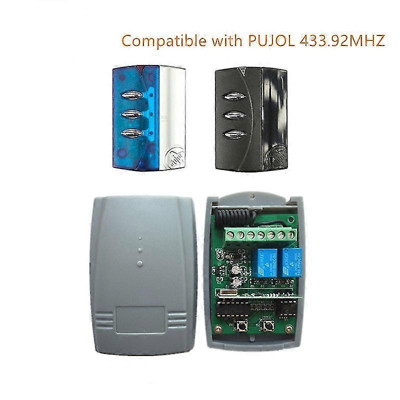 For Pujol 433.92mhz Rolling Code Garage Door Remote Control Receiver Switch