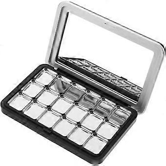Leere Lippenstiftpalette mit 18 Fächern, tragbare magnetische Make-up-Palette zur Aufbewahrung von Rouge, Lippenstift und Lidschatten, elegantes schwarzes Kunststoff- und Eisengehäuse