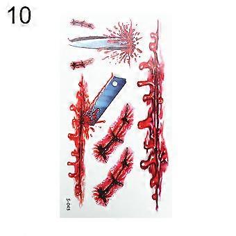3D Halloween Bloody Scar Temporary Tattoo Sticker Cosplay Body Art Makeup Decal kaesi