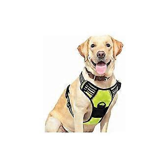 Breathable and Easy to Wear Dog Anti-Pull Harness with Reflective Strip Adjustable Size (Green, XXL)