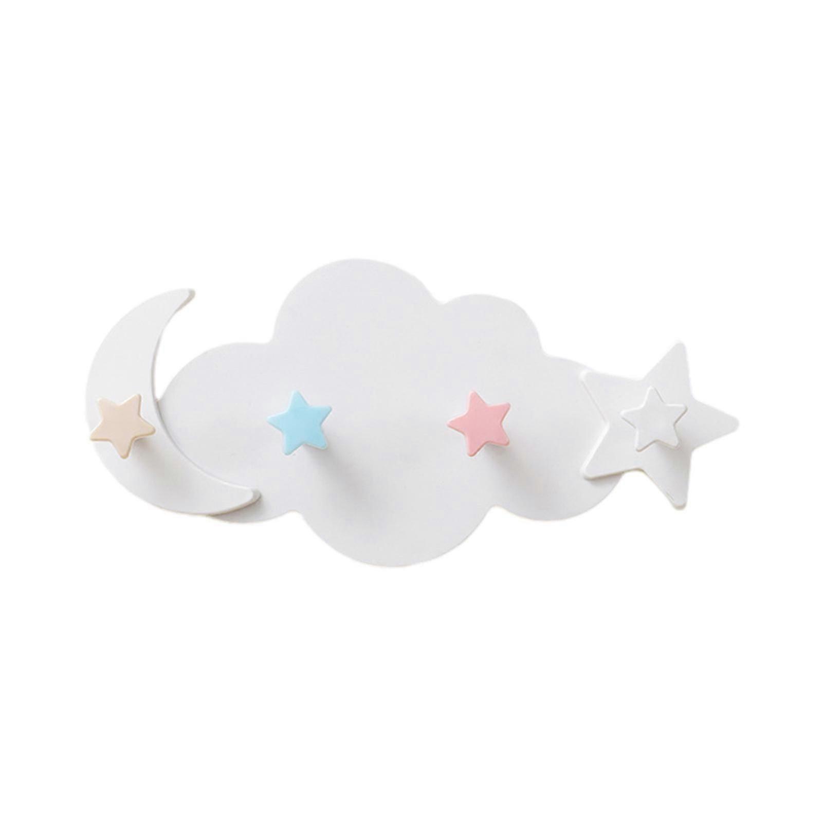PP Cloud Shaped Self Adhesive Hooks Multi-Purpose Stars Cloud Wall Hook Star Moon Cloud Shape Hooks