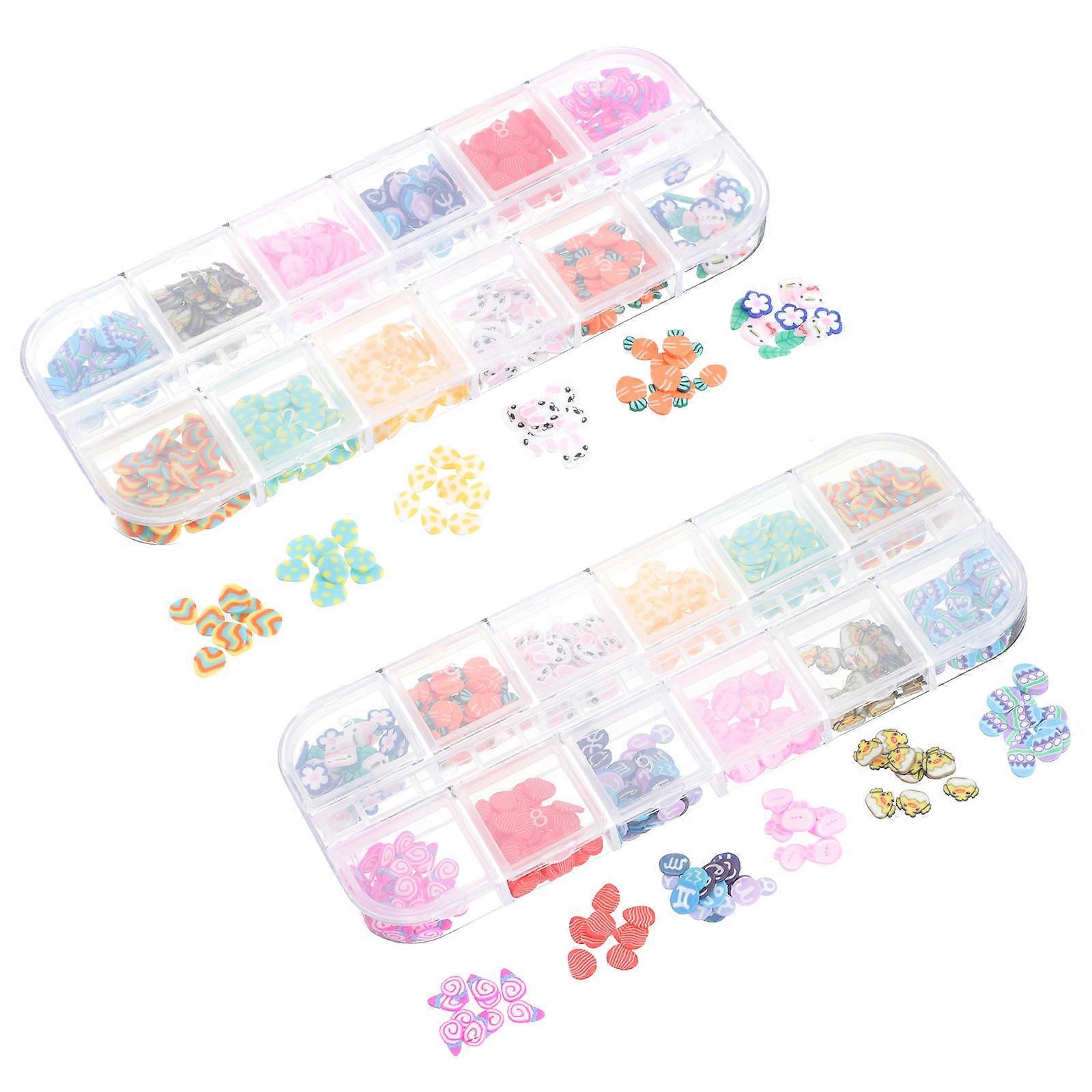 Easter Elements Nail Decors Polymer Clay for Decor 2 Boxes