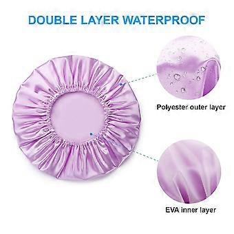 Douchemuts. Set van 4 douchemutsen voor dames. Dubbele waterdichte laag, badmuts, douchemuts, haarbescherming, EVA-douchemuts, herbruikbaar. Medium maat - Oceaanblauw.