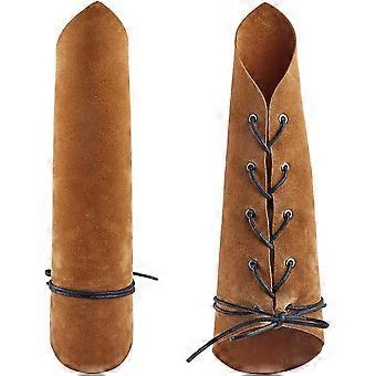 2PCS Leather Gauntlet Wristband Medieval Armor Bracers Retro Leather Arm Guard Adjustable Armband Armor Cuff making kit