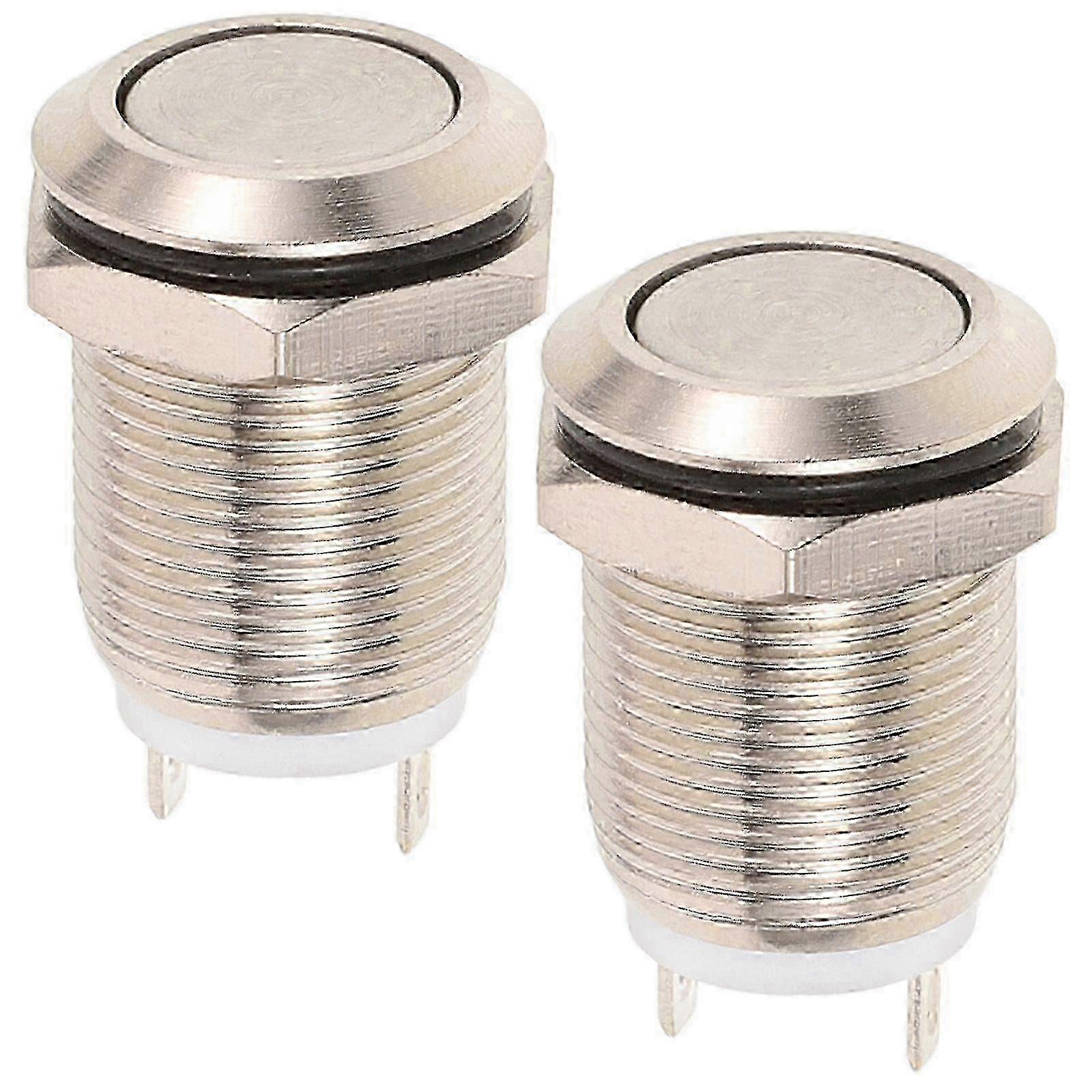 2pcs Doorbell Button Lighted Panel Mount Push Button Round Chime Button Supply