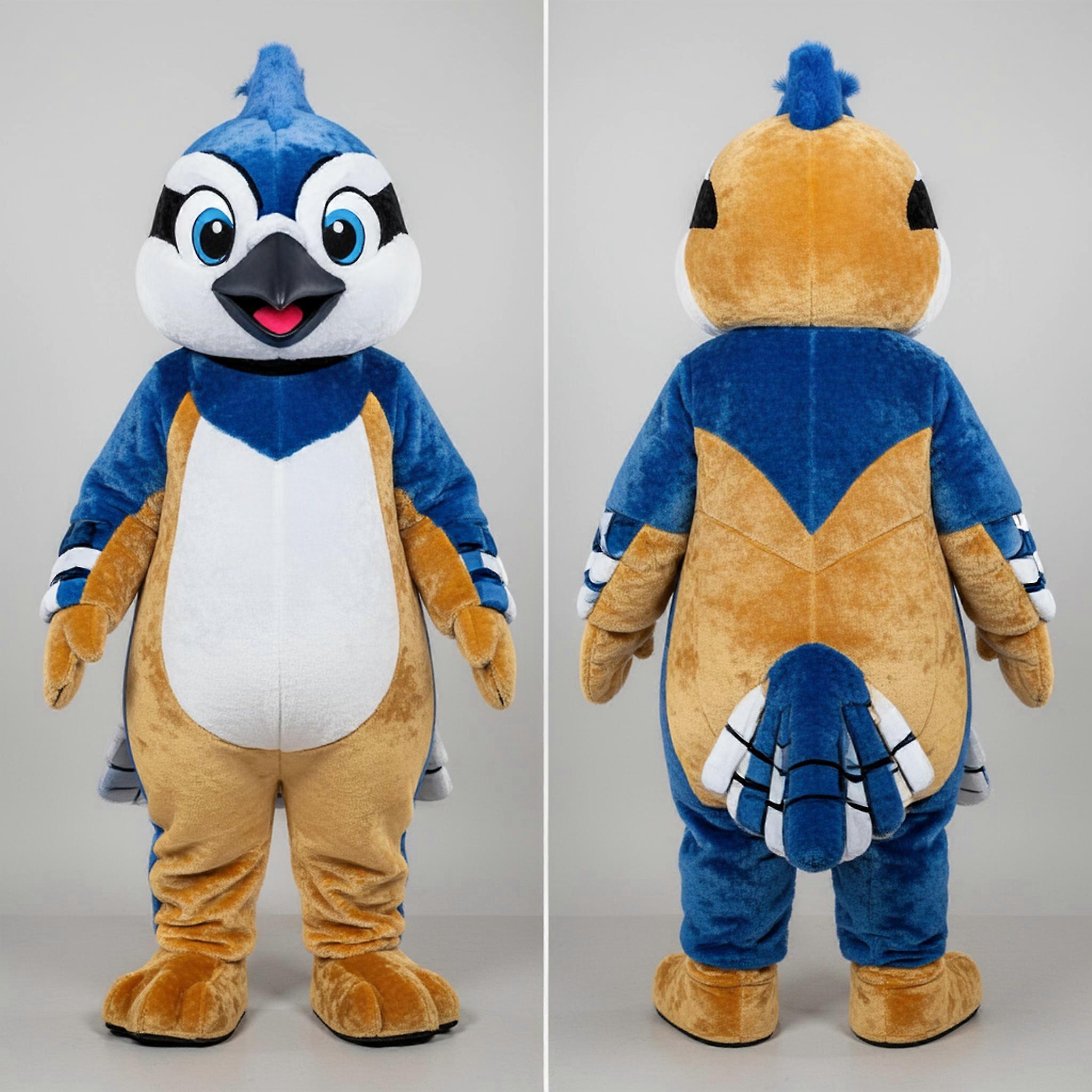 MASTICOT Gold Feathered Blue Jay Mascot
