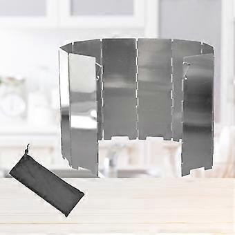 Picnic Stove Windscreen for Cooking 10Pcs Aluminum Folding Windshield