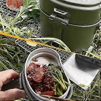 Bento Lunch Box, Layered Aluminum Alloy Construction, Heat Resistant & Multifunctional Storage for Hiking, Outdoor & Camping